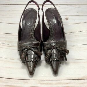 VGUC VIA SPIGA Slingback heel Brown Menswear